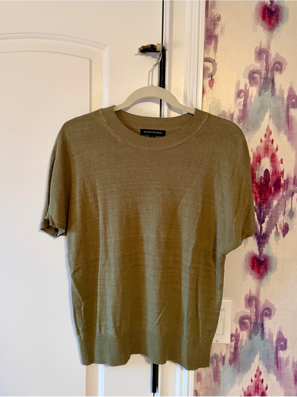 BARELY WORN: Banana Republic Olive Green Short-Sleeve Knit Shirt